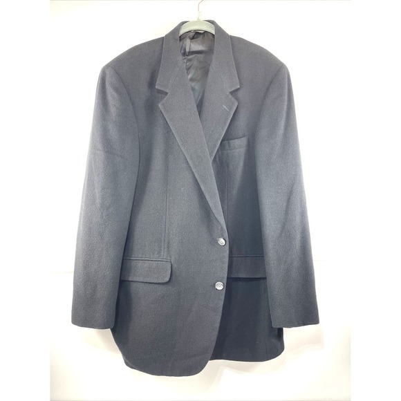 Belk Bill Blass Black Label Mens Black 100% Camel Hair Sports Coat 44R
